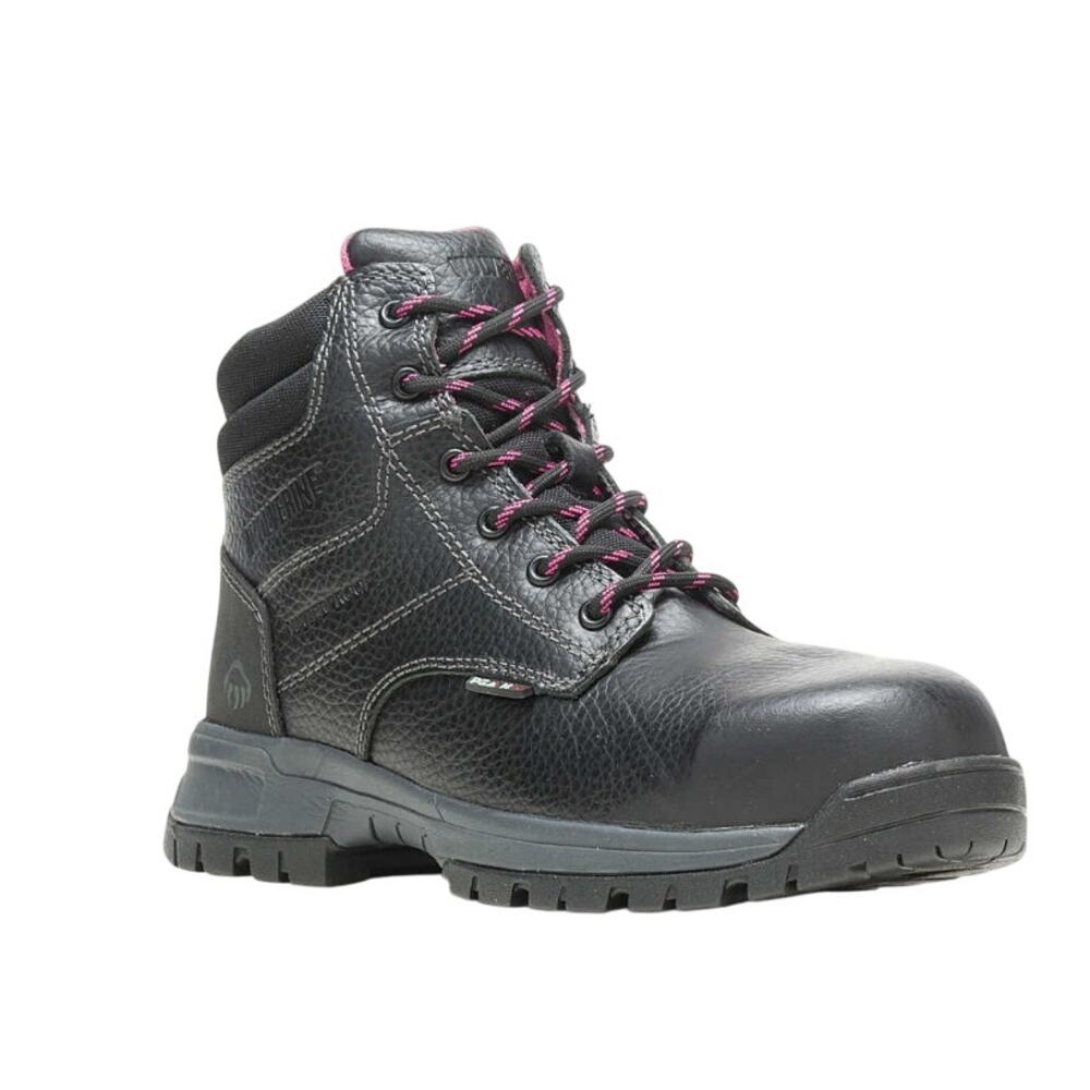 Wolverine Womens Piper Composite-Toe 6" Work Boots Size 7 M Black WP Leather NIB